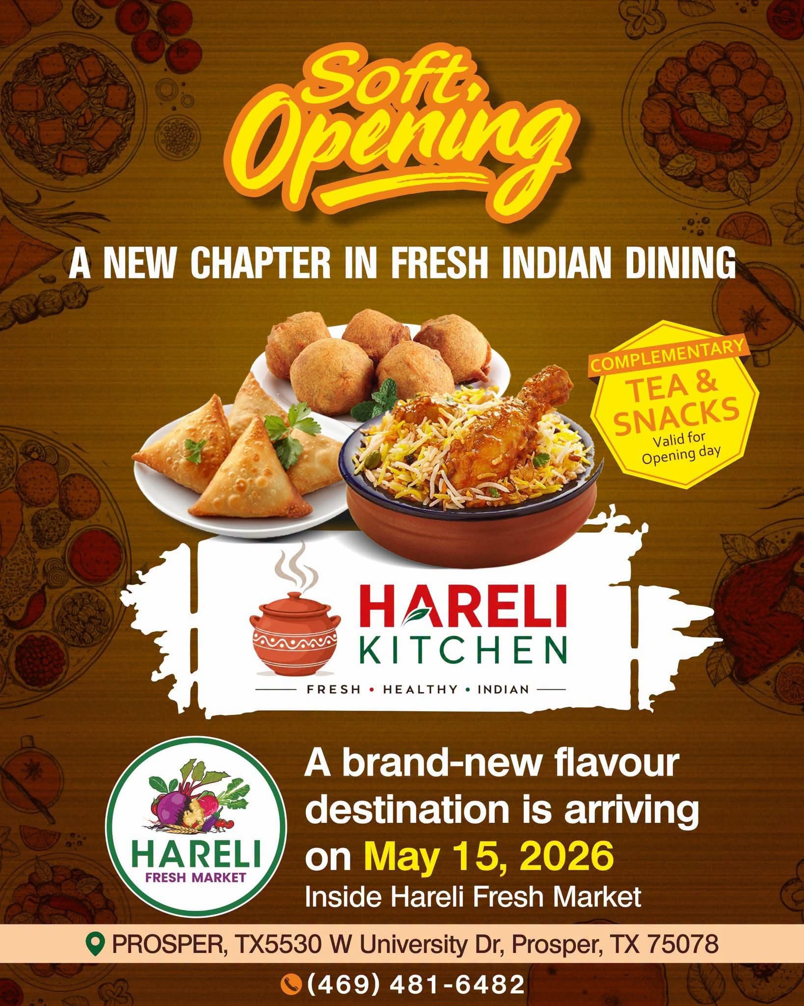 Soft Opening - Complimentary Tea & Snacks valid for opening day on May 15, 2026