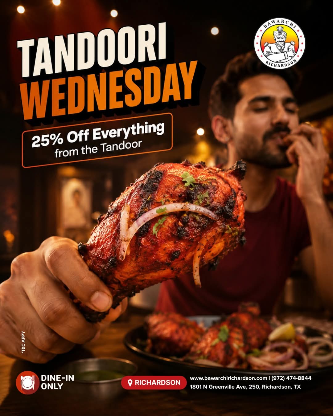 Tandoori Wednesday - 25% Off Everything from the Tandoor, Dine-In Only