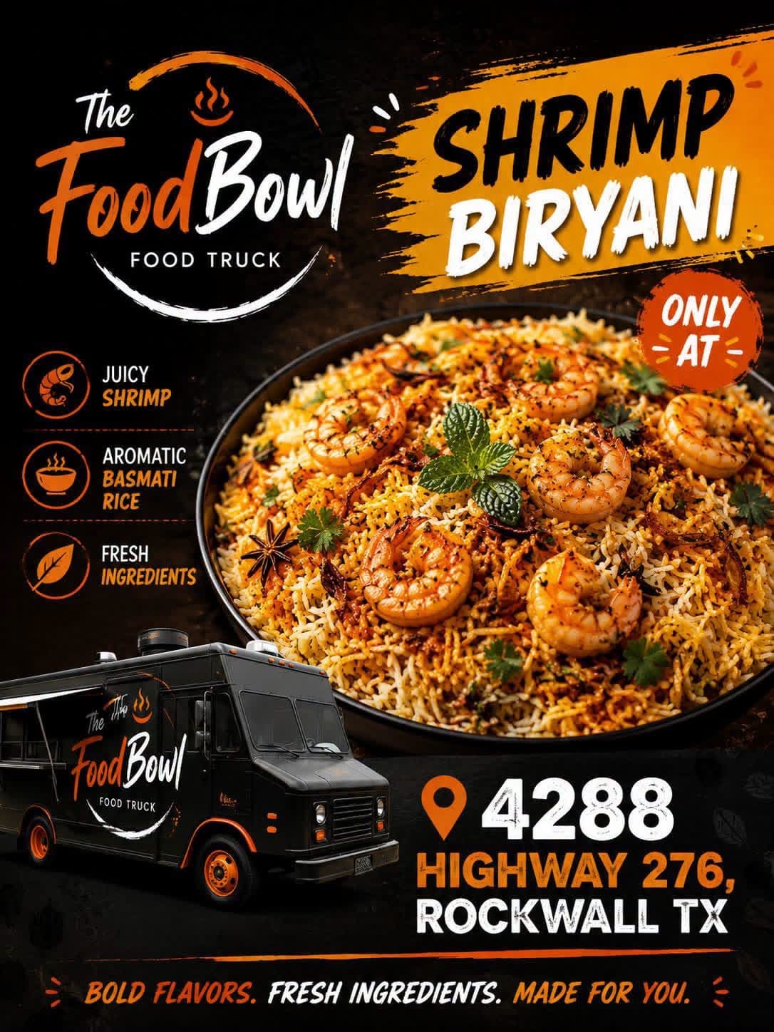 Featured Shrimp Biryani made with juicy shrimp and aromatic basmati rice.