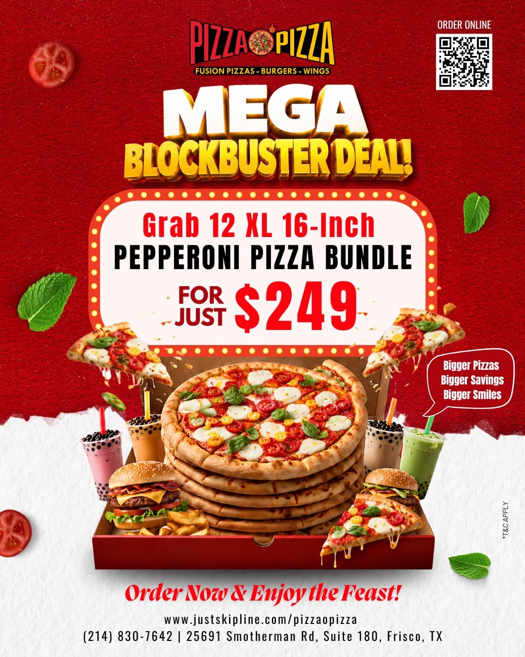 12 XL 16-Inch Pepperoni Pizza Bundle for just $249