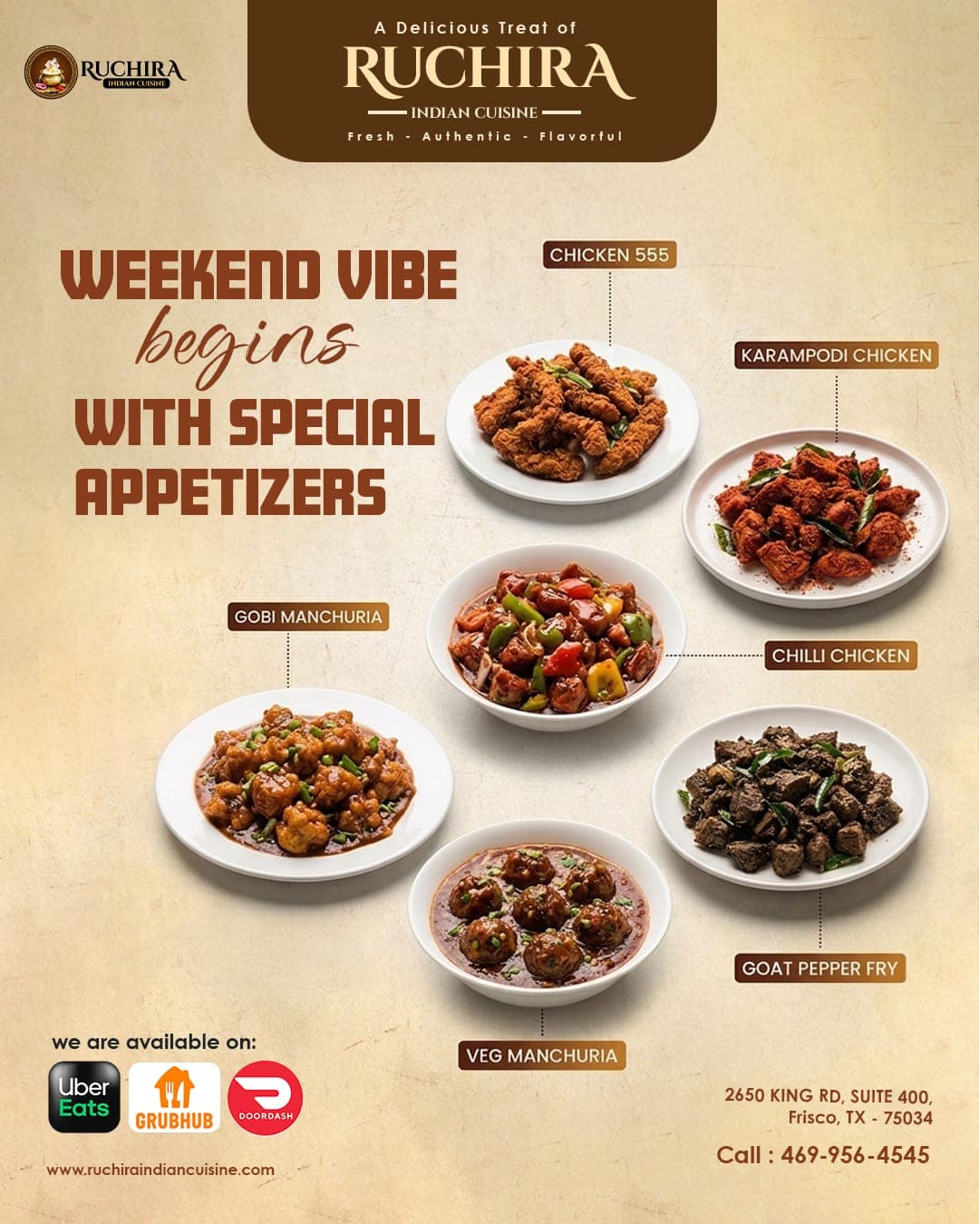 Weekend Vibe special appetizers promotion