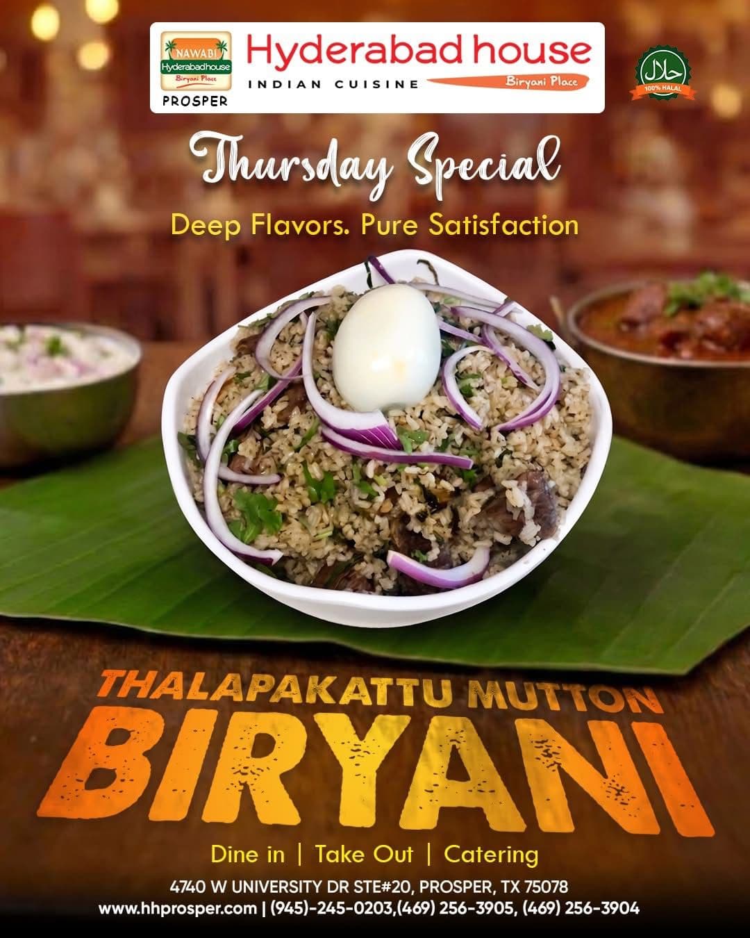 Thursday Special - Thalapakattu Mutton Biryani